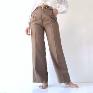 Vintage High Waist Pleated Wide Leg Trousers